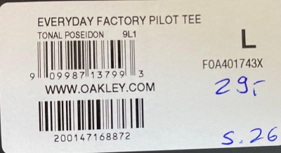 Gr.L  T-Shirt Muster Everyday Factory Pilot Tee Tonal Poseidon